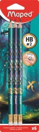 Grafitceruza radírral, HB, háromszögletű, MAPED "Dragon sárkány", 6 db